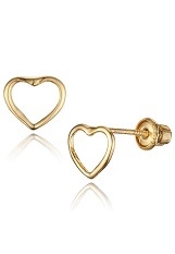 itsy-bitsy open heart screw back baby earrings